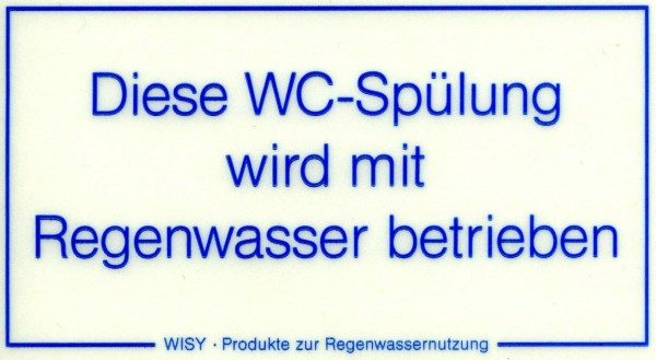 Etikette, selbstklebend für WC-Spülung - Kennzeichnungsschild