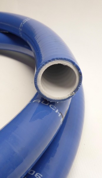 Saugschlauch außen blau innen weiß mit Metallspirale 1A Qualität 1" innen 25mm 